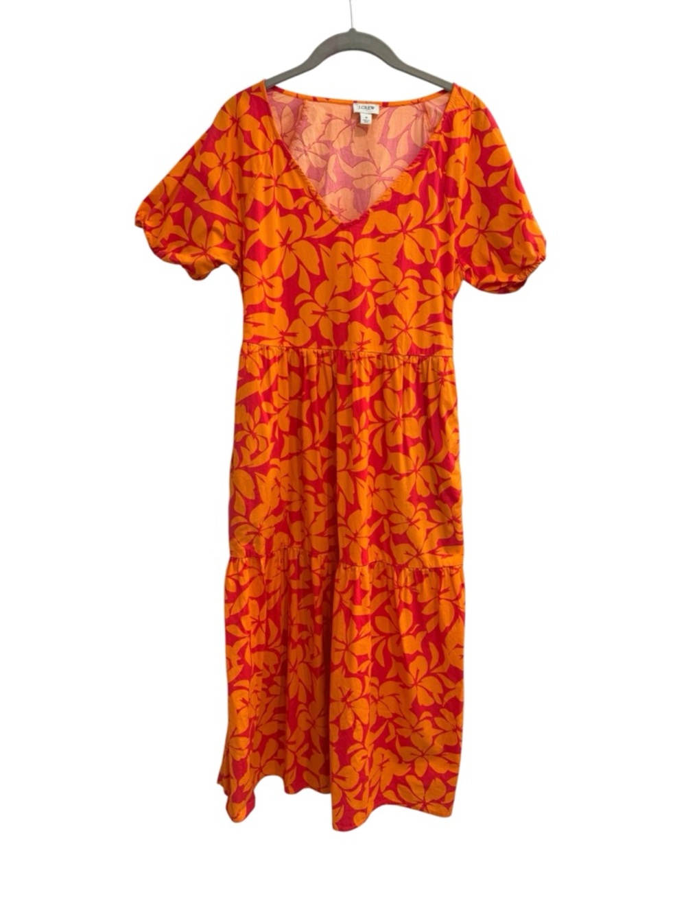 J. Crew Orange and Pink Tropical Dress